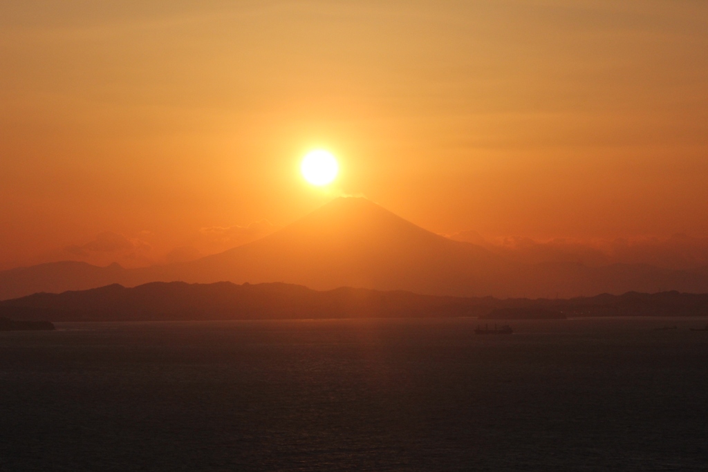 東京湾観音からの夕焼け