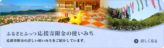 ふるさとふっつ応援寄附金の使いみち 応援寄付金の詳しい使いみちをご紹介しています。